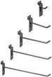 Load image into Gallery viewer, commercial-grade-slatwall-hooks-combo-pack-of-25-assorted-size-peg-hooks-for-slatwall-5-of-each-2-4-6-8-and-10-hooks-grey