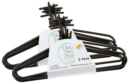 Black Plastic Clothes Vine Hangers (10) Pack