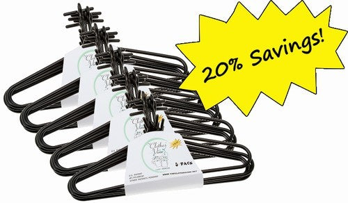 Black Plastic "Clothes Vine" Hangers (25) Pack