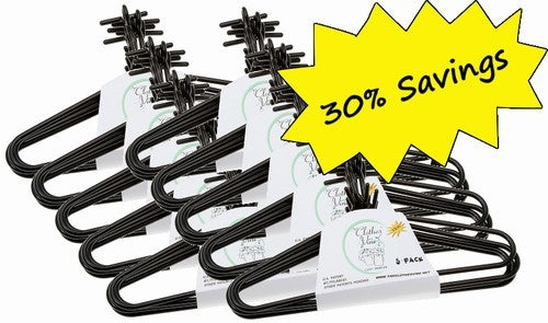 Mainstays Plastic Hangers Black - 50 Pack