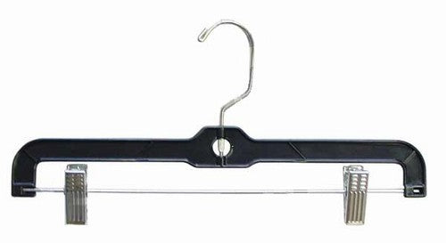 Black Plastic Pant-Skirt Hangers w/Clips