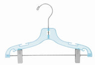 Children's Blue Plastic Suit Hanger w/Clips - 12"