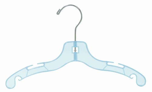 Children's Clear Plastic Suit Hanger w/Clips - 12Plastic