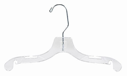 Children's Clear Plastic Suit Hanger w/Clips - 12Plastic