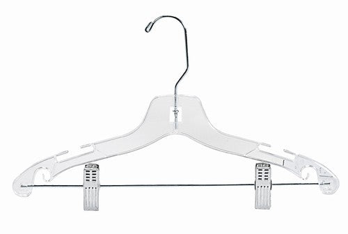 Matte Black Plastic Combo hanger with Adjustable Clips and Notches, (Box of  50) 