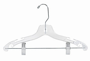 Children's Clear Plastic Suit Hanger w/Clips - 14&quot;