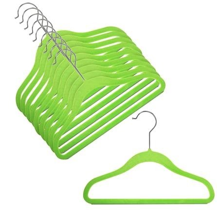 Kids 10 Pack Green Plastic Hangers (37cm x 21cm) - Matalan