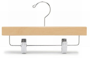 Children's Wooden Hanger with Chrome Pant Clips