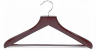 Contoured Deluxe Wood Suit Hanger w/Non-Slip Bar