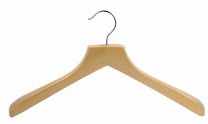 Contoured Deluxe Wooden Coat Hanger (Natural/Chrome)  Product & Reviews -  Only Hangers – Only Hangers Inc.