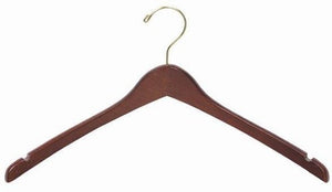 Contoured Wooden Coat Hanger (Brass)