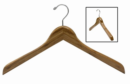 Dark Bamboo Deluxe Contoured Coat Hanger