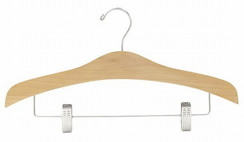 Decorative Wooden Suit Hanger w/Clips (Natural)