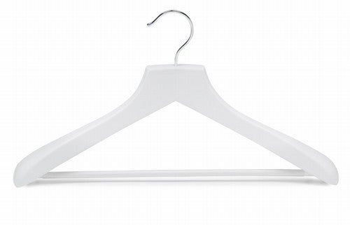 Topia Hanger Extra Strong White Wooden Suit Hangers, Luxury Wood Coat Hangers, Glossy Finish with Extra Thick Hooks&Anti-Slip