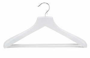 Whitmor Straight Wood Suit Hangers w/ Small Hook & Slack Bar Natural 100  Per Case Price Per Case