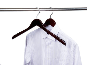 Flat Wood Dress/Shirt Hanger (Walnut & Chrome)