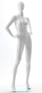White Gloss Female Mannequin- Hand on Hip