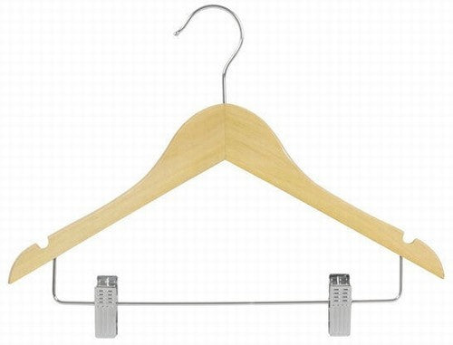 Juniors Wooden Suit Hanger w/Clips 14"