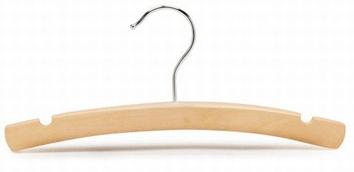 Junior Preteen Size Semi Curved Wooden Hanger in White - Set of 5 Hangers