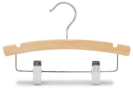 Natural Wooden Baby Hanger w/Clips 10