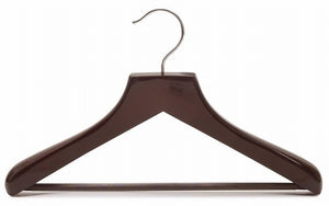Petite Size Deluxe Wooden Suit Hanger (Walnut & Chrome)