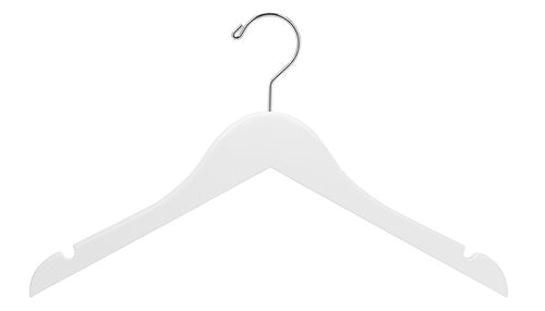 Petite Size White Wooden Dress Hanger