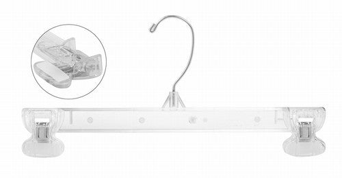 White Plastic Snap Grip Pant/Skirt Hanger - Plastic Hangers