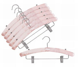 Satin Padded Hangers w/Clips (Pink)