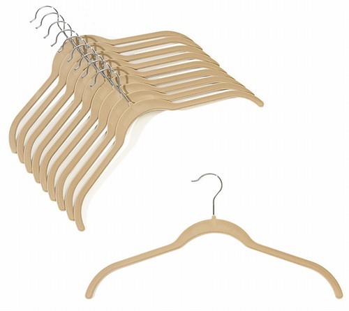 Slim Line Thin Wooden Hangers For Pants And Skirts Subastral