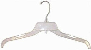 Break-Resistant 17 inch Clear Plastic Coat Hangers