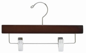 Walnut & Chrome 11&quot; Children's Wooden Pant/Skirt Hanger