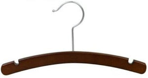 Walnut & Chrome 12&quot; Children's Wooden Dress/Shirt Hanger