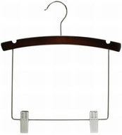 Walnut Wooden Baby Display Hanger w/Clips 10"