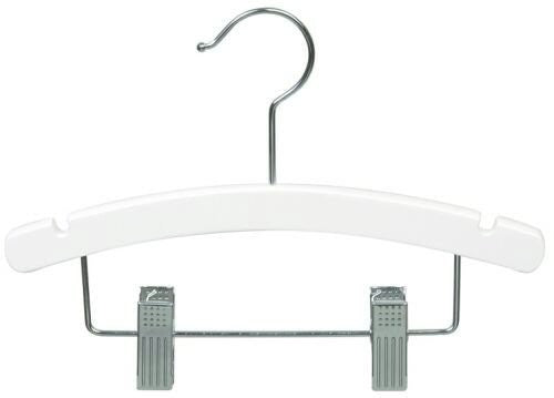 White Wooden Baby Hanger w/Clips 10  Product & Reviews - Only Hangers –  Only Hangers Inc.