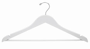 White Wooden Suit Hanger with Bar;White Wooden Suit Hanger with Bar;White Wooden Suit Hanger with Bar