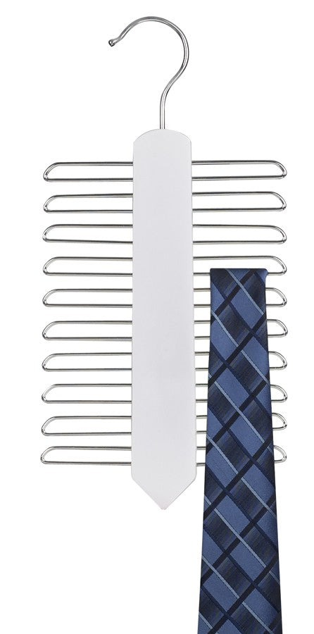 White Wooden Tie Hanger - Vertical Style