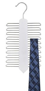 White Wooden Tie Hanger - Vertical Style