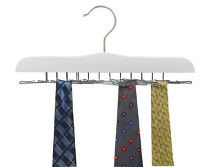 White Wooden Tie Hanger