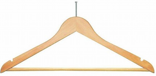 Wooden Anti-Theft Hanger (Natural/Chrome)