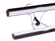 Load image into Gallery viewer, Wooden Clamp Style Pant/Skirt Hanger (Walnut &amp; Chrome)