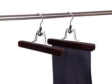 Load image into Gallery viewer, Wooden Clamp Style Pant/Skirt Hanger (Walnut &amp; Chrome)