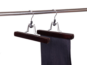 Wooden Clamp Style Pant/Skirt Hanger (Walnut & Chrome)