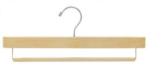 Wooden Pant Hanger w/Non-Slip Bar (Natural)