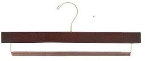 Wooden Pant Hanger w/Non-Slip Bar (Walnut/Chrome)
