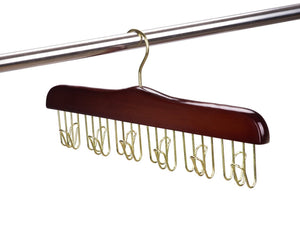 Wooden Specialty Belt Hanger - Walnut & Brass