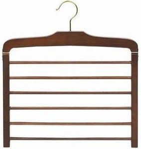 Wooden Specialty Multi-Pant Hanger - Walnut & Brass