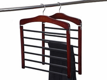 Load image into Gallery viewer, Wooden Specialty Multi-Pant Hanger (Walnut &amp; Chrome)