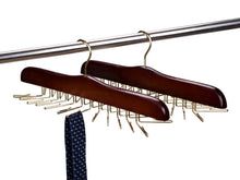 Load image into Gallery viewer, Wooden Tie Hanger - Walnut &amp; Brass