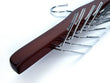 Load image into Gallery viewer, wooden-tie-hanger-walnut-chrome-buttom-closer-view